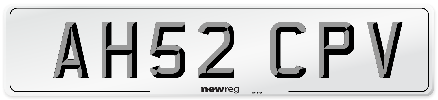 AH52 CPV Number Plate from New Reg